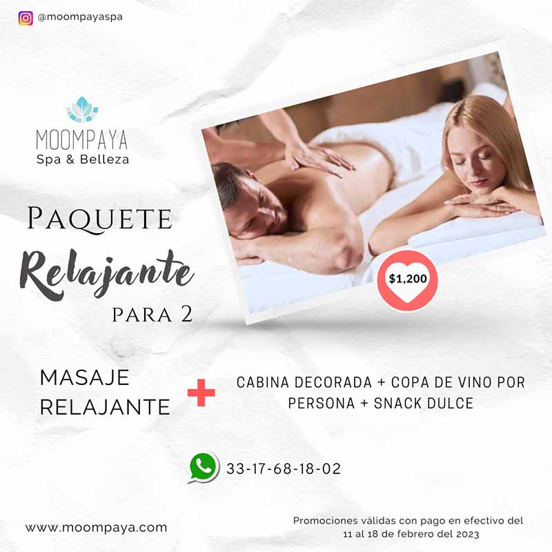 Paquete Spa para Dos personas | Precio $1,200 | Moompaya Spa 3317681802 Paquete Spa para Dos personas | Precio $1,200 | Moompaya Spa 3317681802